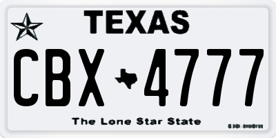 TX license plate CBX4777