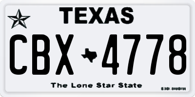 TX license plate CBX4778