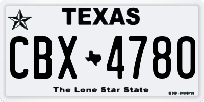 TX license plate CBX4780