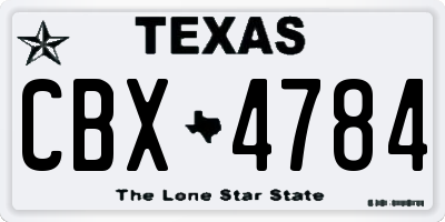 TX license plate CBX4784
