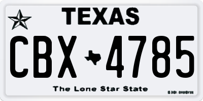 TX license plate CBX4785