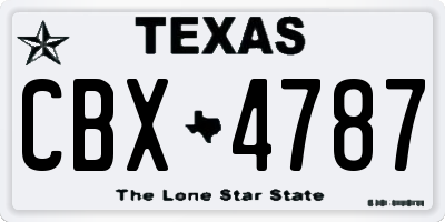 TX license plate CBX4787