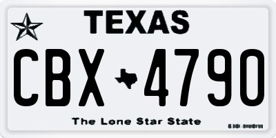 TX license plate CBX4790