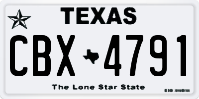 TX license plate CBX4791