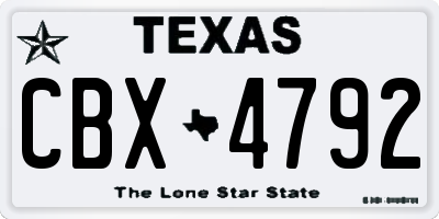 TX license plate CBX4792