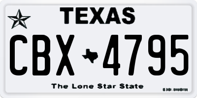 TX license plate CBX4795