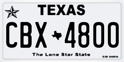 TX license plate CBX4800