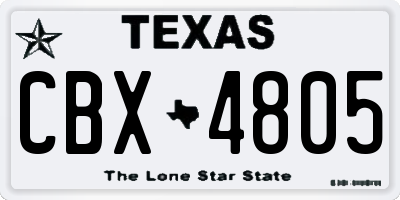 TX license plate CBX4805