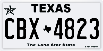 TX license plate CBX4823