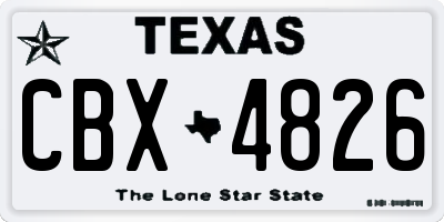 TX license plate CBX4826