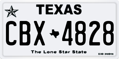 TX license plate CBX4828