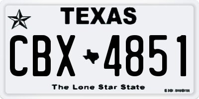 TX license plate CBX4851