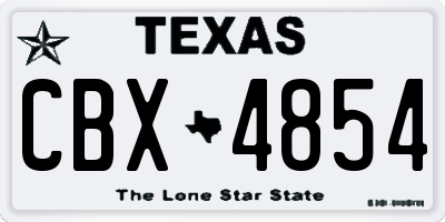 TX license plate CBX4854