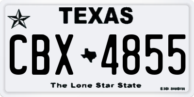 TX license plate CBX4855