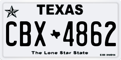TX license plate CBX4862