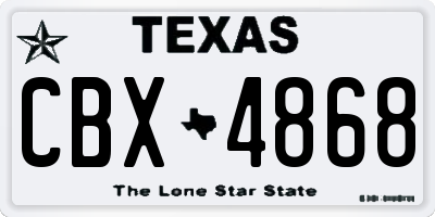 TX license plate CBX4868