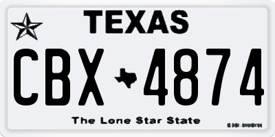 TX license plate CBX4874