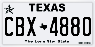 TX license plate CBX4880