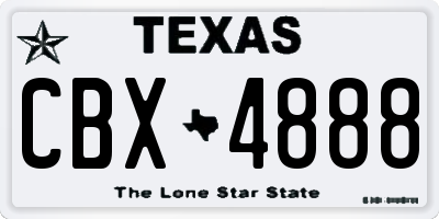 TX license plate CBX4888