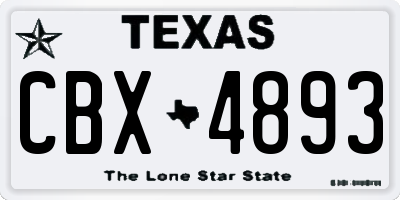 TX license plate CBX4893