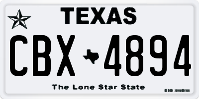 TX license plate CBX4894