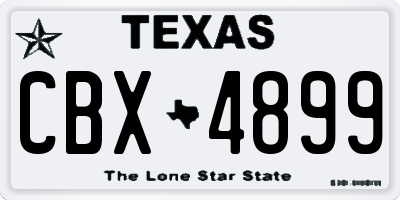 TX license plate CBX4899
