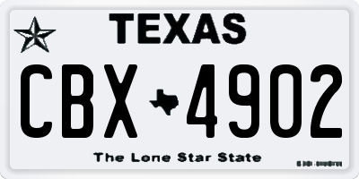 TX license plate CBX4902
