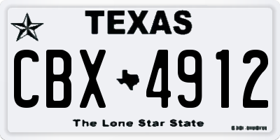 TX license plate CBX4912