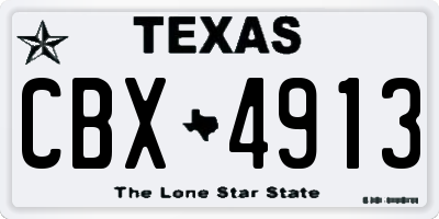 TX license plate CBX4913