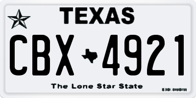 TX license plate CBX4921