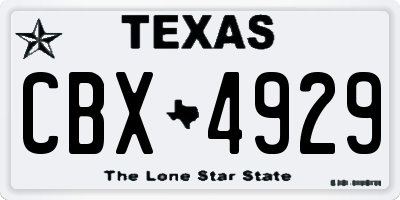 TX license plate CBX4929