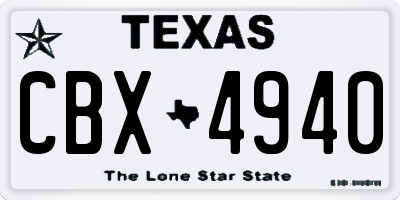 TX license plate CBX4940