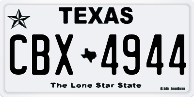 TX license plate CBX4944
