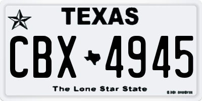 TX license plate CBX4945