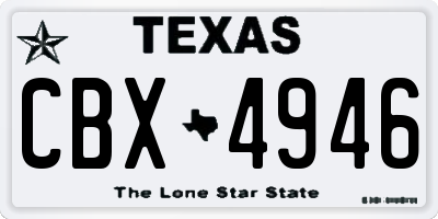 TX license plate CBX4946