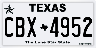 TX license plate CBX4952