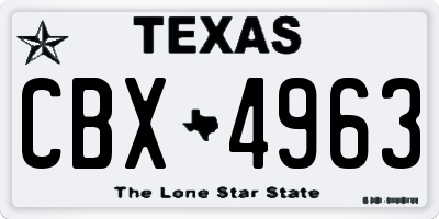 TX license plate CBX4963