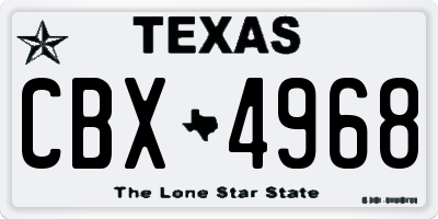 TX license plate CBX4968