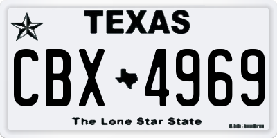 TX license plate CBX4969