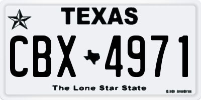 TX license plate CBX4971