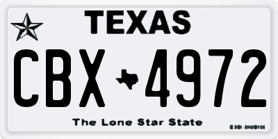 TX license plate CBX4972