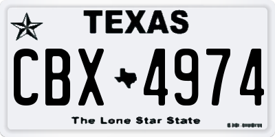 TX license plate CBX4974