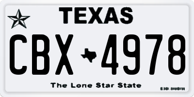 TX license plate CBX4978