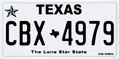 TX license plate CBX4979