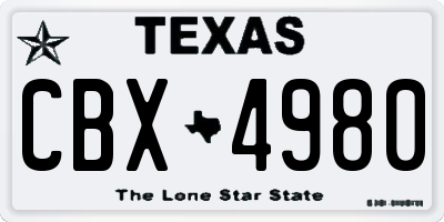 TX license plate CBX4980