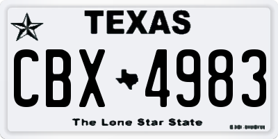 TX license plate CBX4983
