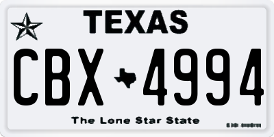 TX license plate CBX4994