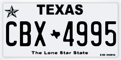 TX license plate CBX4995