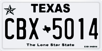 TX license plate CBX5014