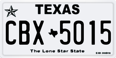 TX license plate CBX5015
